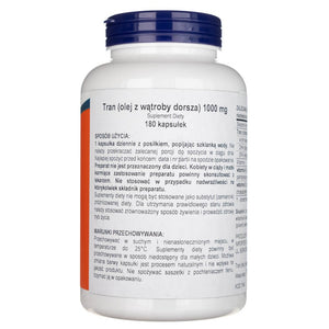 Now Foods menkių kepenų aliejus, ypač stiprus 1000 mg - 180 minkštųjų gelių
