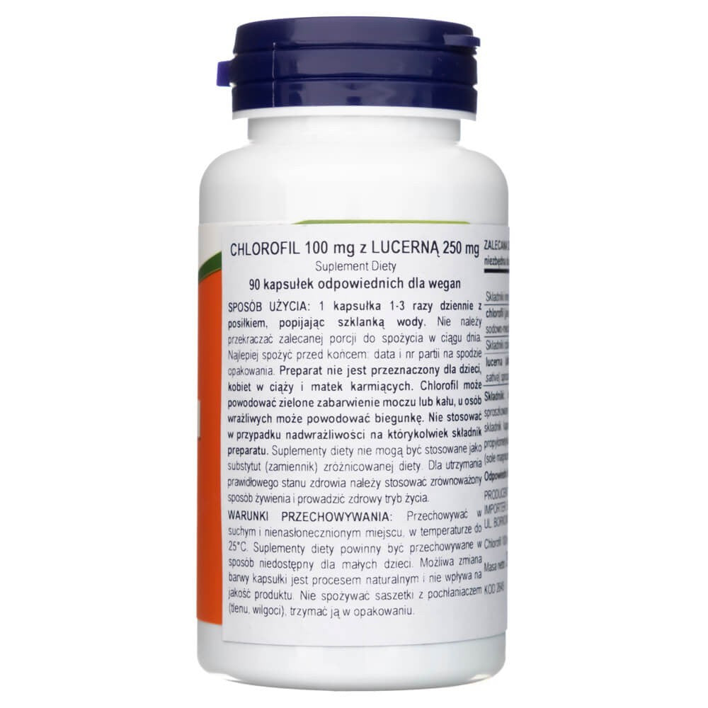 Now Foods Chlorofilas 100 mg - 90 kapsulių