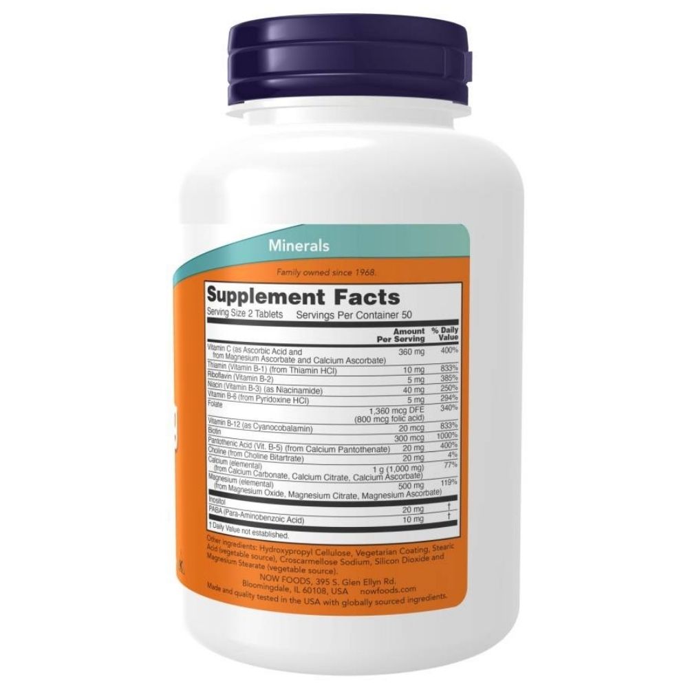 Now Foods Cal-Mag Stress Formula (kalcis, magnis, vit. B) - 100 tablečių