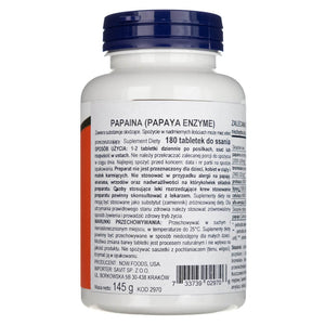 Now Foods kramtomasis enzimas papaja - 180 pastilių