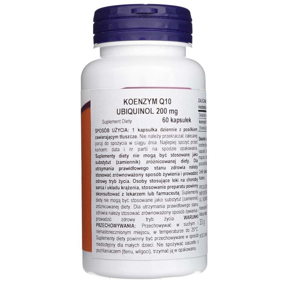 Now Foods Ubichinolis, ypač stiprus 200 mg - 60 minkštųjų gelių