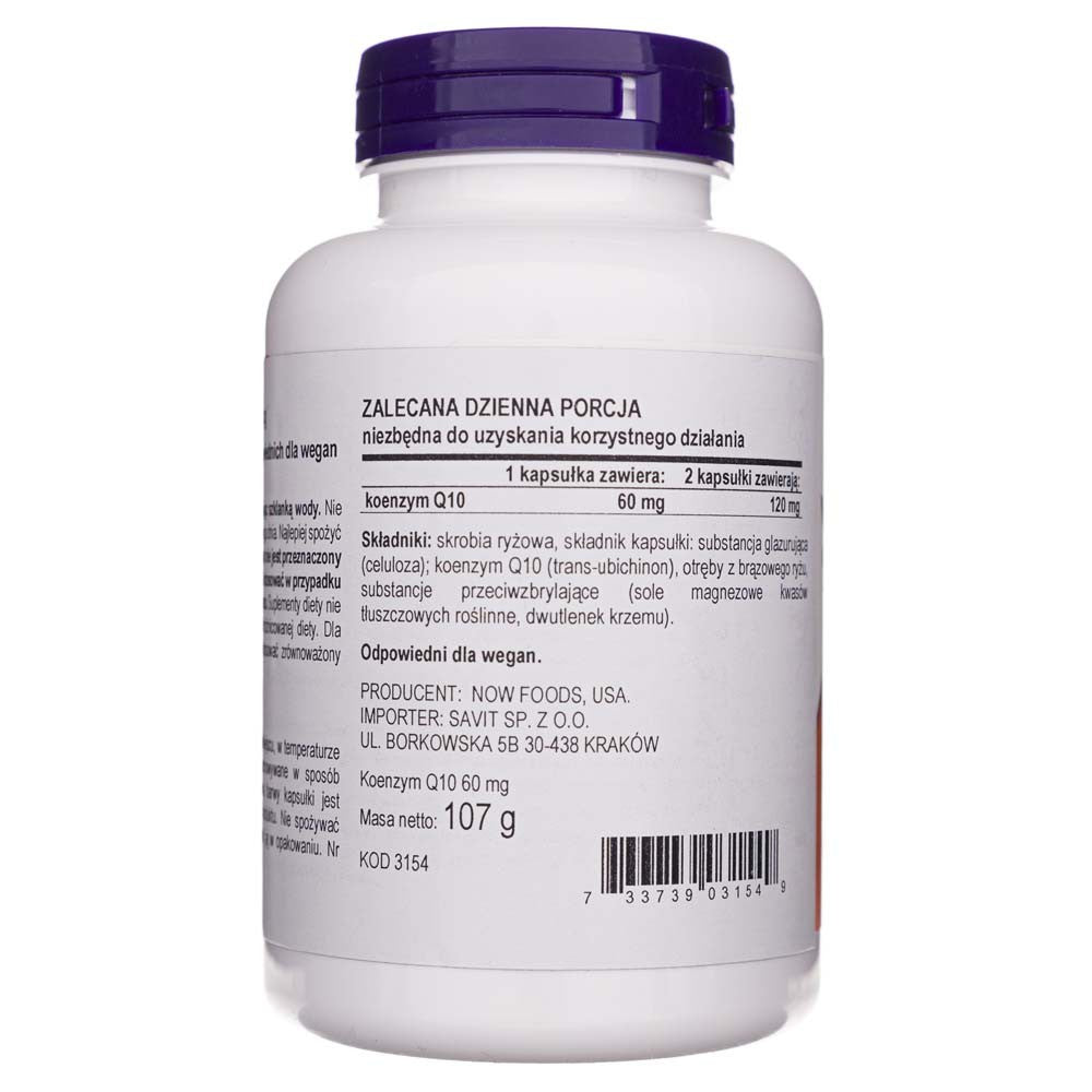 Now Foods CoQ10 60 mg - 180 kapsulių - Magnis.lt