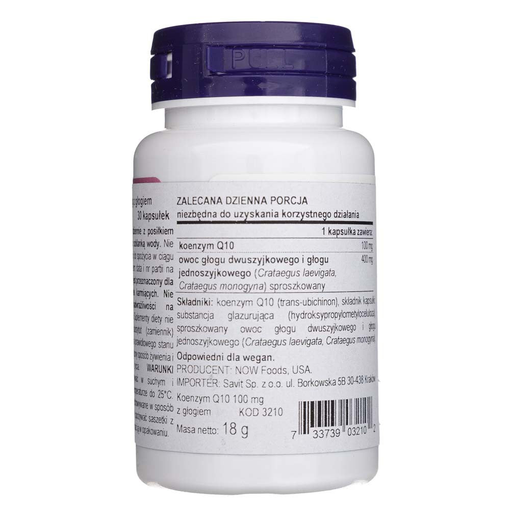 Now Foods CoQ10 100 mg su gudobelių uogomis - 30 kapsulių