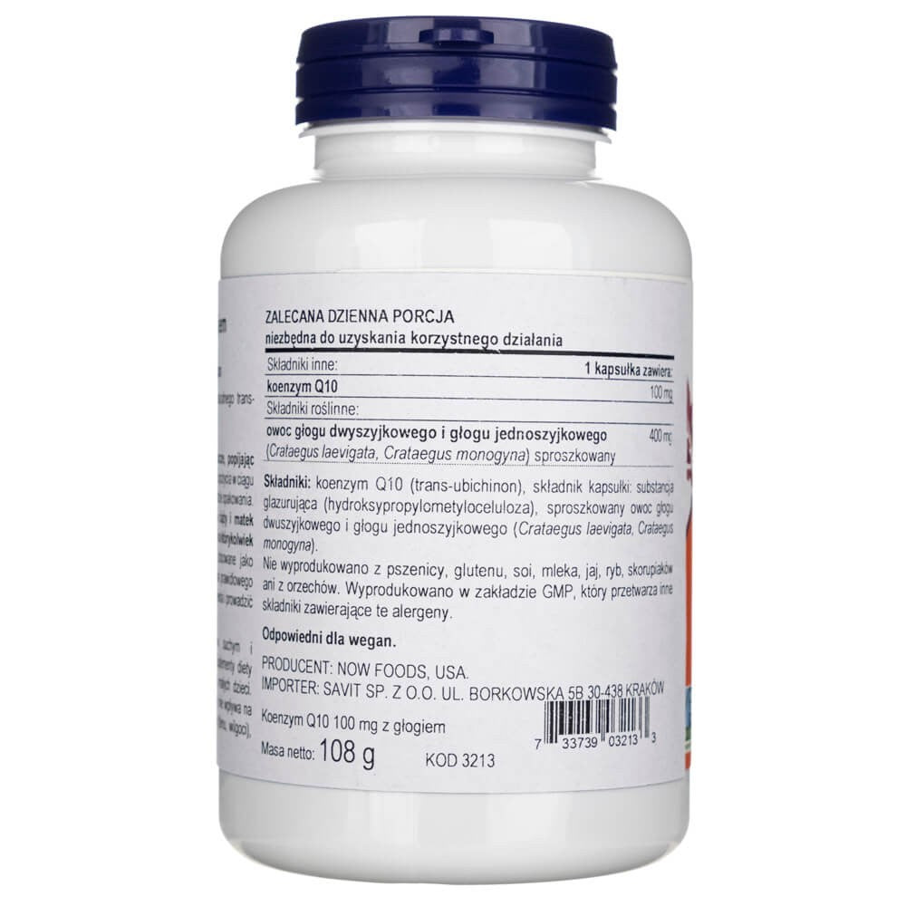 Now Foods CoQ10 100 mg su gudobelių uogomis - 180 kapsulių
