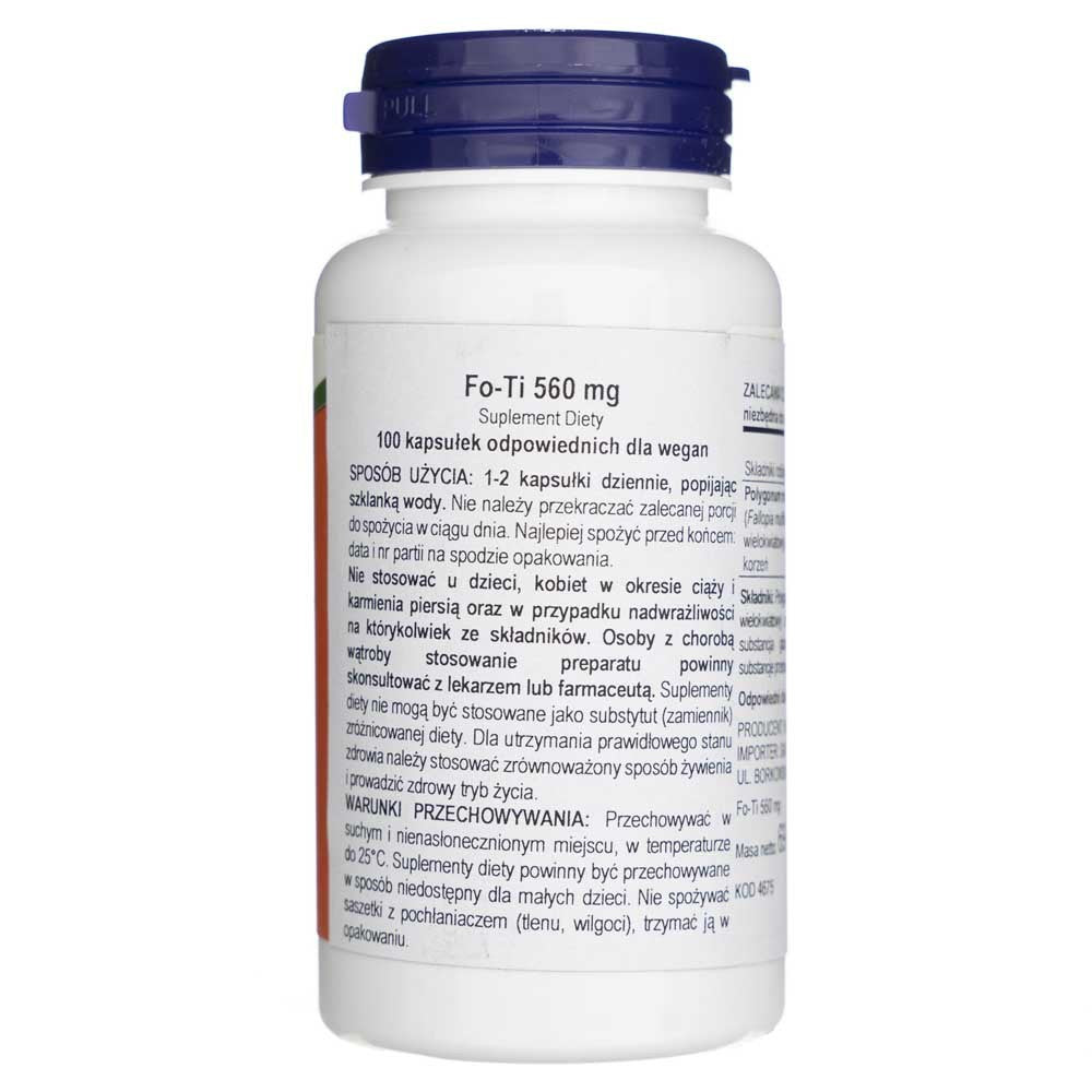 Now Foods Fo-Ti (He Shou Wu) 560 mg - 100 kapsulių