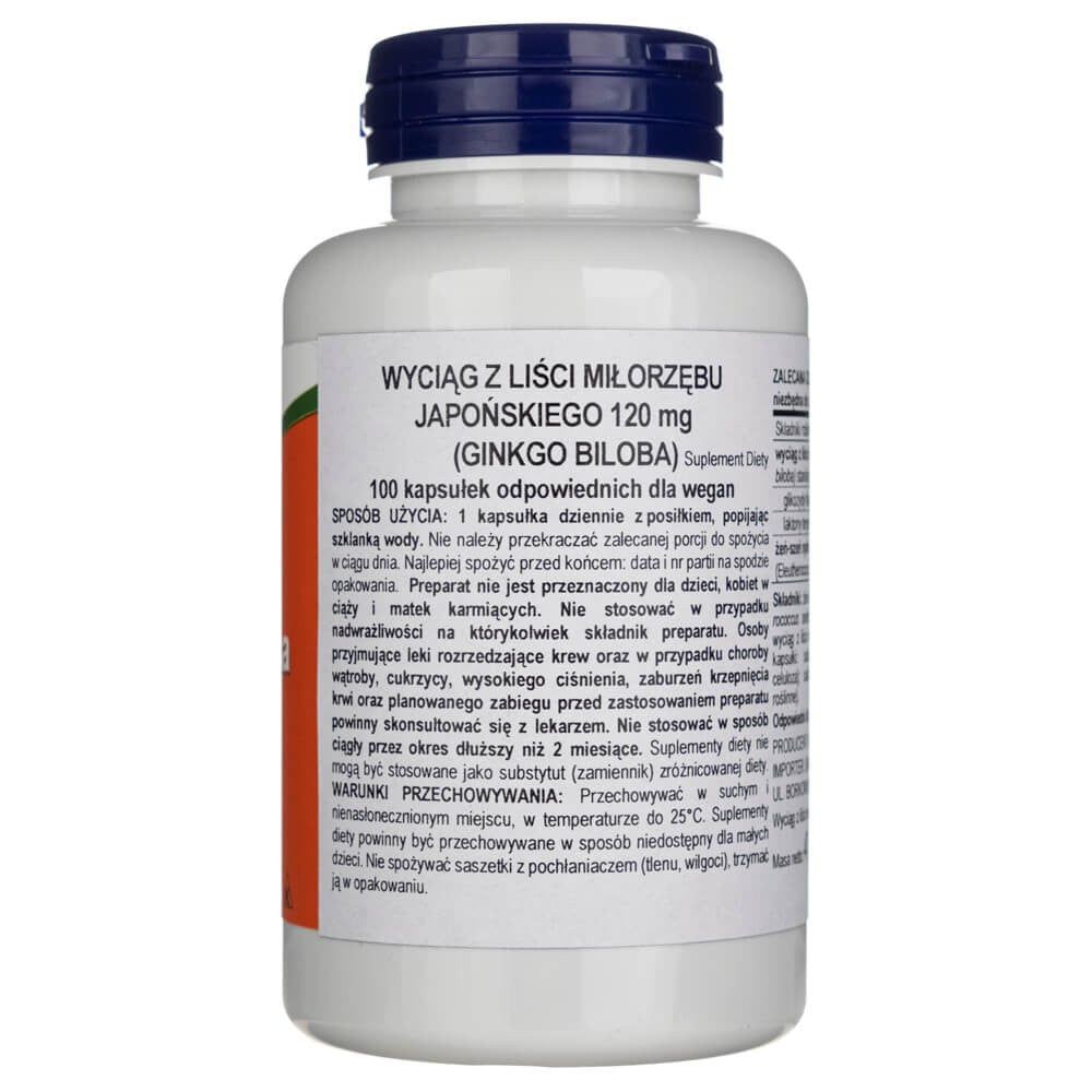 Now Foods Dvigubo stiprumo ginkmedis 120 mg - 100 kapsulių