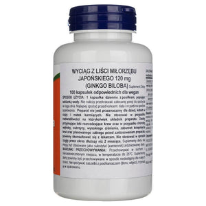 Now Foods Dvigubo stiprumo ginkmedis 120 mg - 100 kapsulių