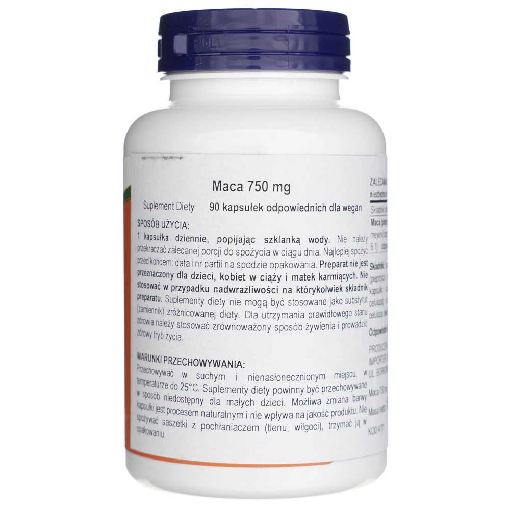 Now Foods žaliavos Maca 750 mg - 90 kapsulių