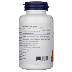 Now Foods Yucca 500 mg - 100 kapsulių