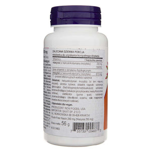 Now Foods niacinas be praplovimo 250 mg - 90 kapsulių