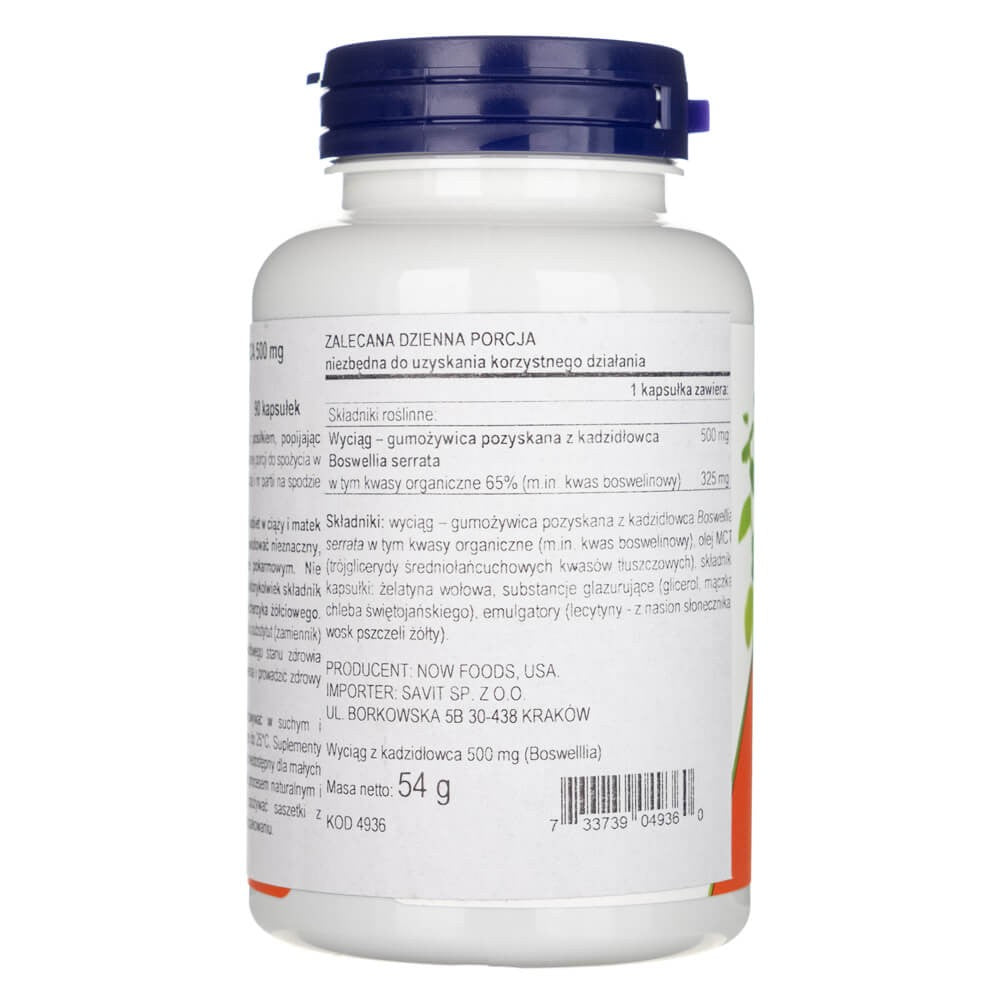 Now Foods Bosvelijos ekstraktas 500 mg - 90 minkštųjų kapsulių