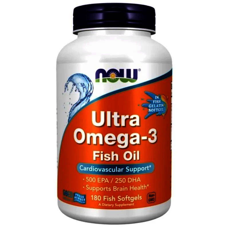 Now Foods Ultra Omega-3 Fish - 180 kapsulių