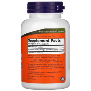 Now Foods bromelainas 500 mg, 2400 GDU/g - 120 kapsulių