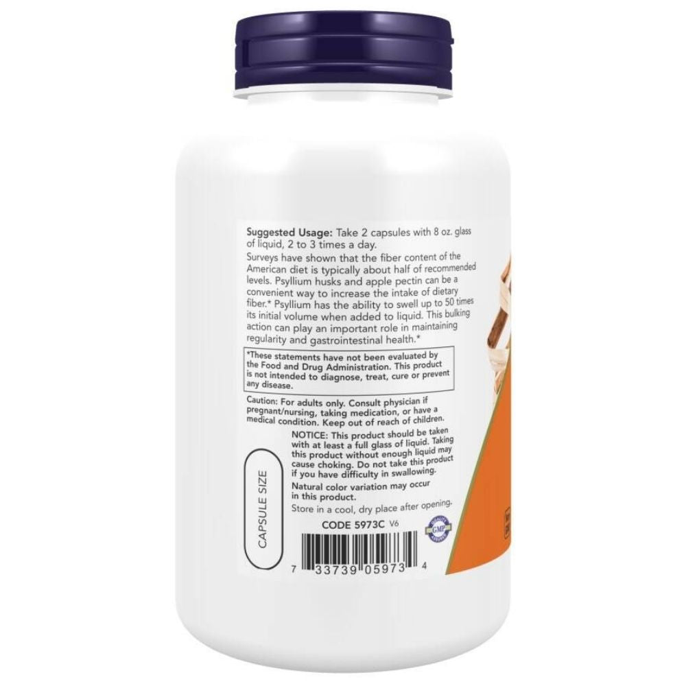Now Foods Psyllium sėklos 700 mg + pektinas - 180 kapsulių