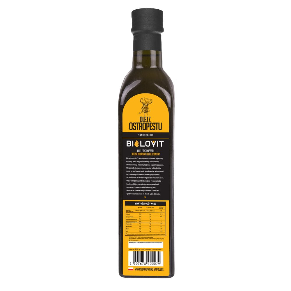 Bilovit Thistle Oil šalto spaudimo aliejus - 500 ml - Magnis.lt