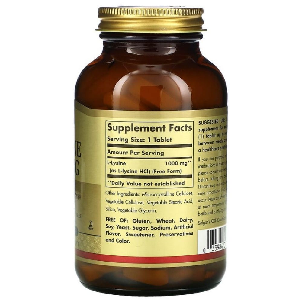 Solgar L-lizinas 1000 mg - 100 kapsulių