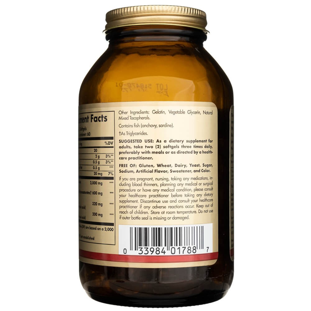 Solgar Omega-3 žuvų taukų koncentratas - 120 minkštųjų gelių