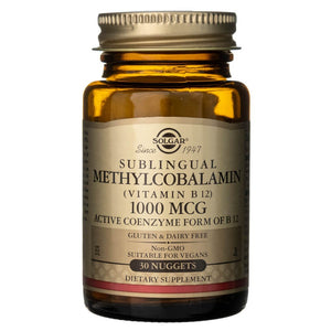 Solgar Sublingual Methylcobalamin (vitaminas B12) 1000 mcg - 30 grynuolių - Magnis.lt