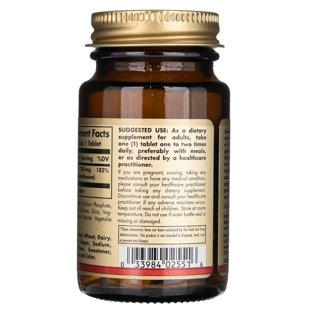 Solgar Selenas be mielių 100 mcg - 100 tablečių - Magnis.lt