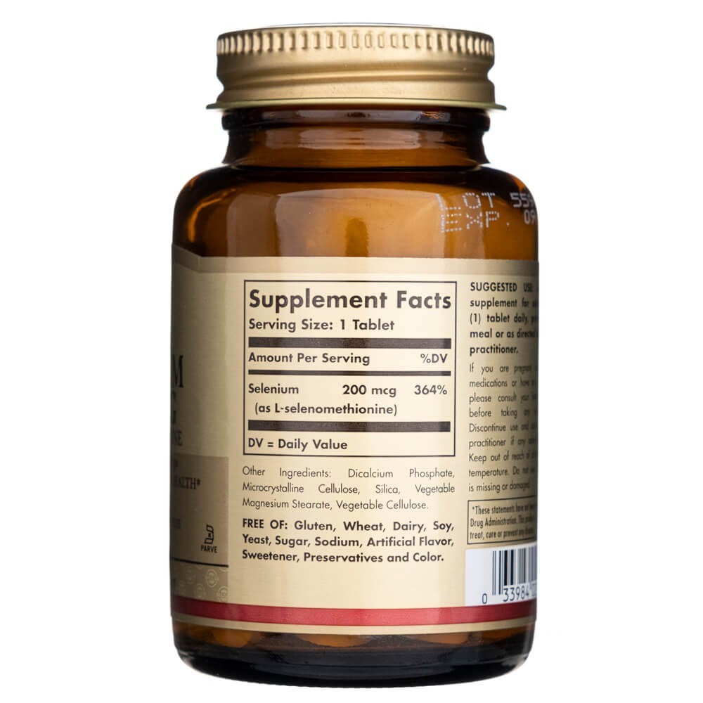 Solgar Selenas be mielių 200 mcg - 100 tablečių