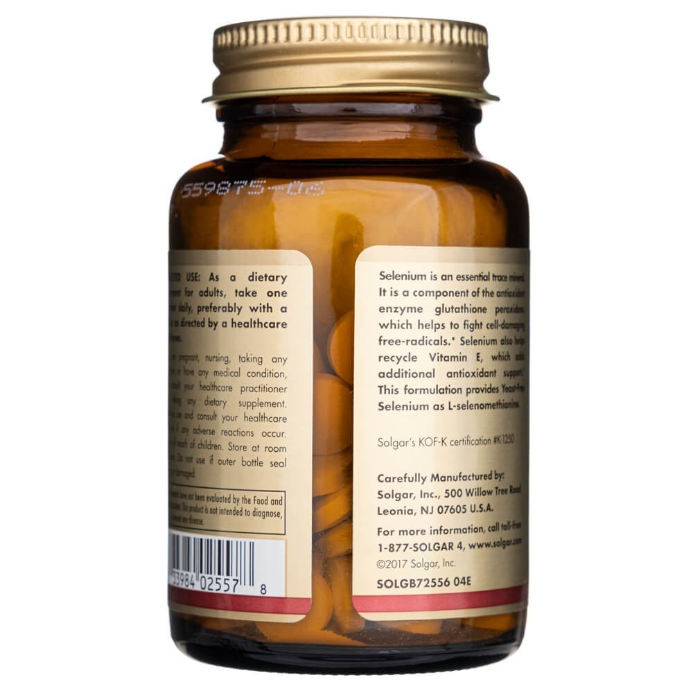Solgar Selenas be mielių 200 mcg - 100 tablečių