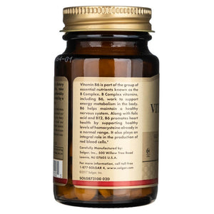 Solgar vitaminas B6 50 mg - 100 tablečių - Magnis.lt