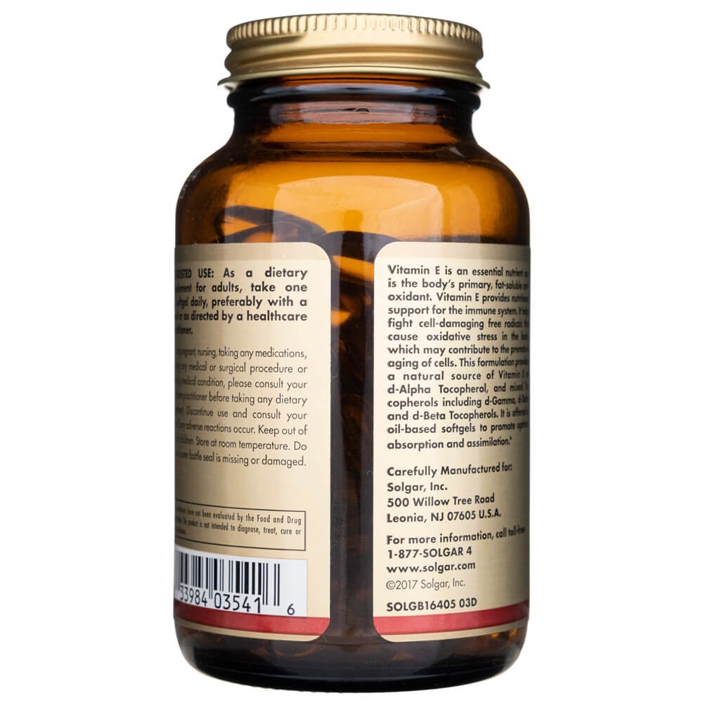 Solgar vitaminas E 268 mg - 100 minkštųjų gelių - Magnis.lt