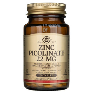Solgar cinko pikolinatas 22 mg - 100 tablečių - Magnis.lt