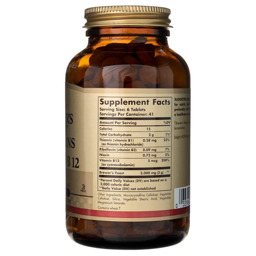 Solgar alaus mielės 7 1/2 grūdelių su vitaminu B12 - 250 tablečių