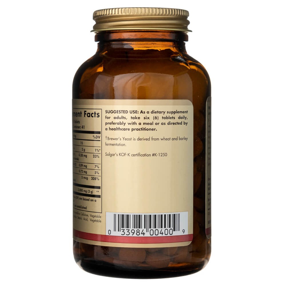 Solgar alaus mielės 7 1/2 grūdelių su vitaminu B12 - 250 tablečių