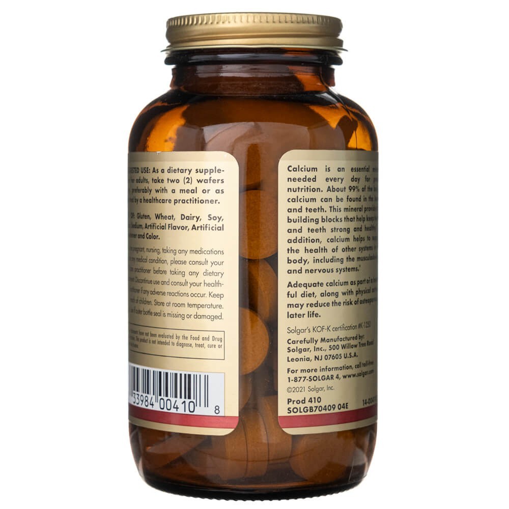 Solgar kramtomasis kalcis 500 mg - 120 lapelių
