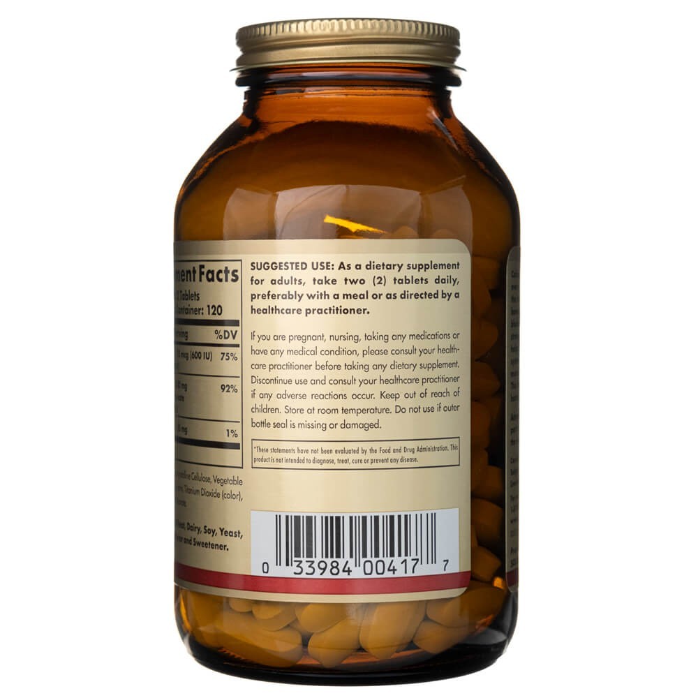 Solgar Kalcis 600 (iš austrių kriauklių su vitaminu D3) - 240 tablečių