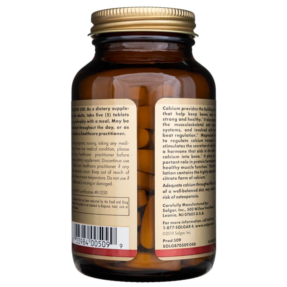 Solgar Kalcio magnio citratas - 100 tablečių