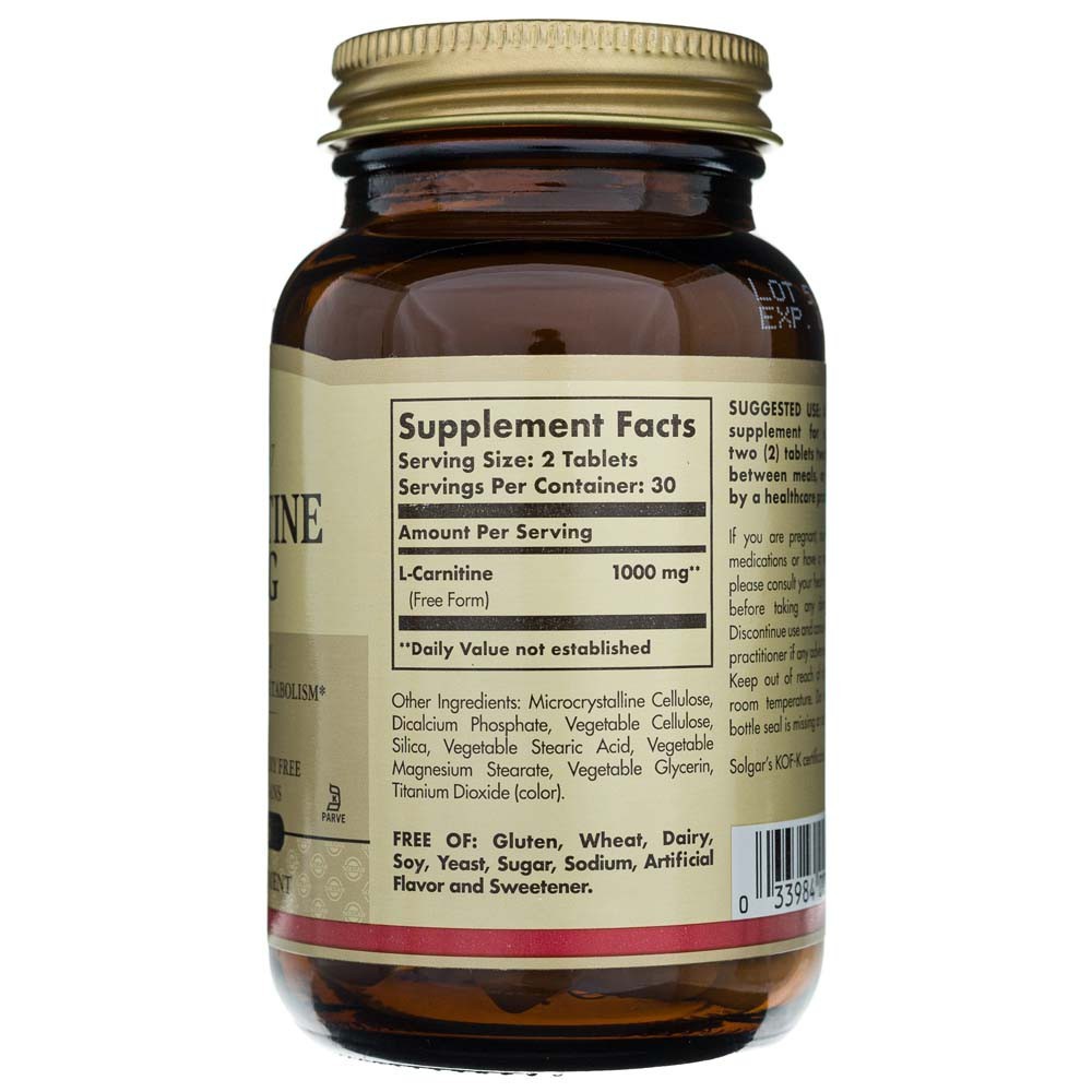 Solgar L-karnitinas 500 mg - 60 tablečių - Magnis.lt