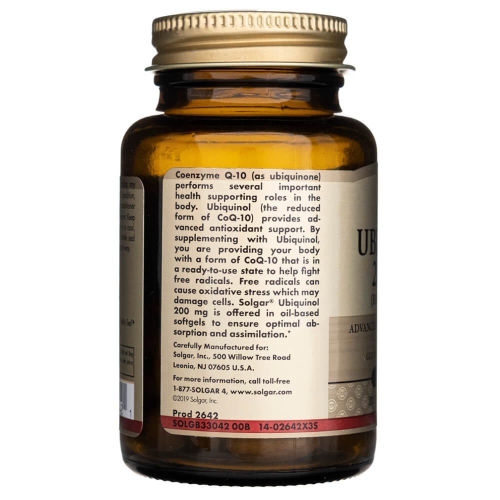 Solgar Ubichinolis 200 mg - 30 minkštųjų gelių