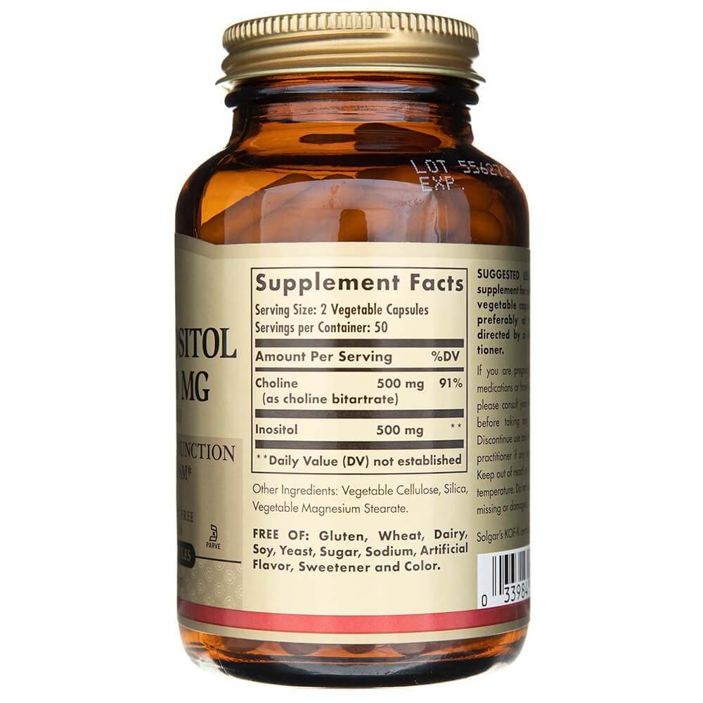 Solgar cholinas / inozitolis 500 mg - 100 kapsulių - Magnis.lt