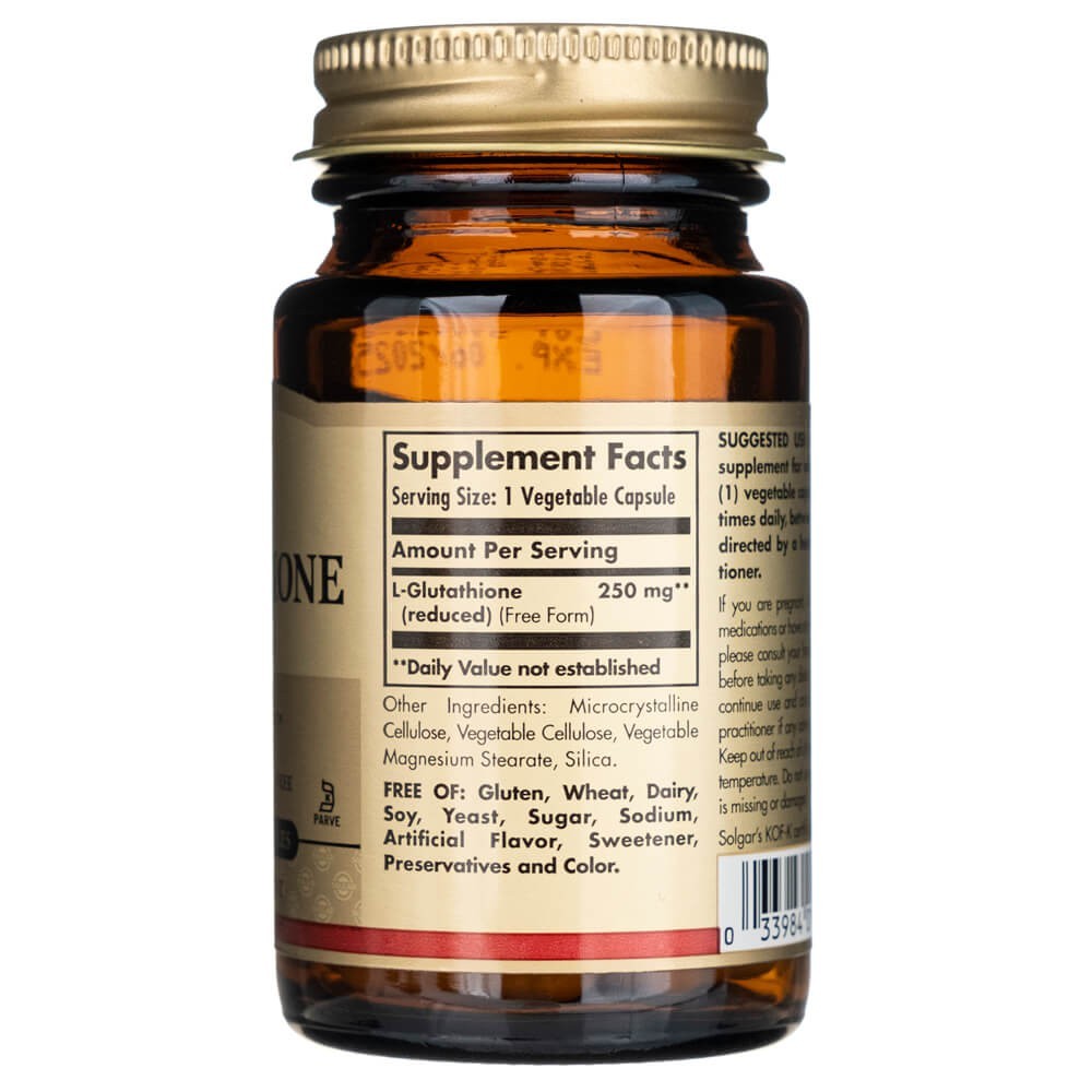 Solgar Sumažintas L-glutationas 250 mg - 30 kapsulių