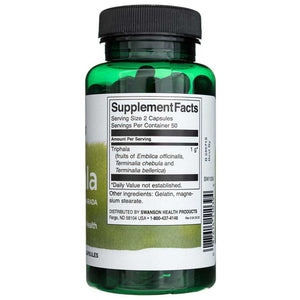 Swanson Triphala su amla, Behada ir Harada 500 mg - 100 kapsulių - Magnis.lt