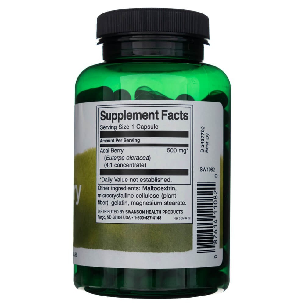 Swanson Acai uogos 500 mg - 120 kapsulių