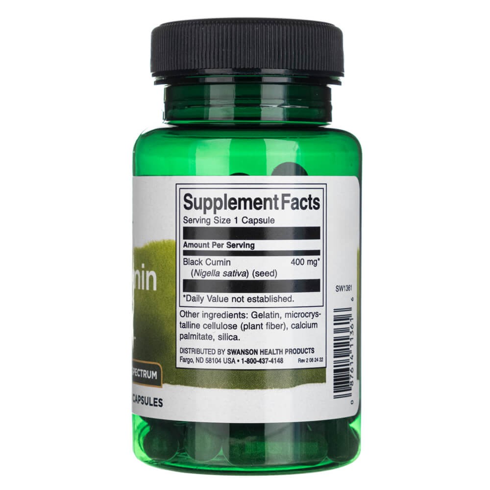 Swanson juodieji kmynai (juodasis kuminas) 400 mg - 60 kapsulių