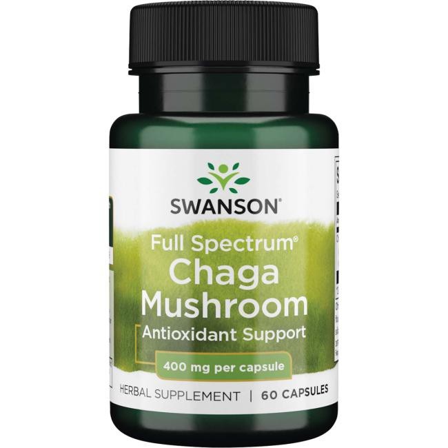 Swanson pilno spektro Chaga grybų 400 mg - 60 kapsulių