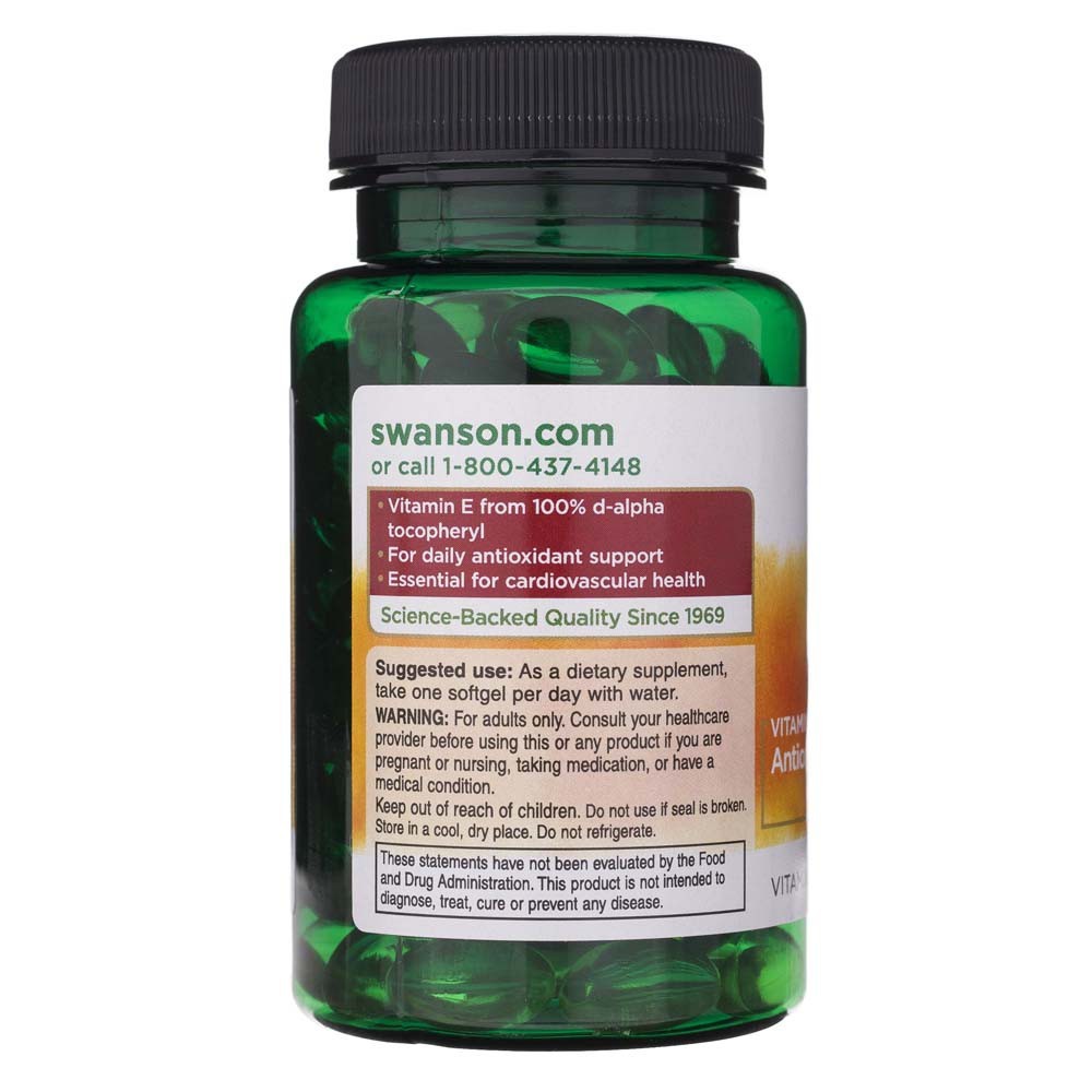Swanson natūralus vitaminas E 400 TV - 100 minkštųjų gelių - Magnis.lt