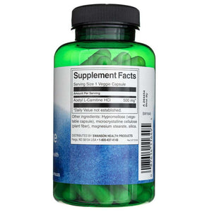 Swanson acetil L-karnitinas 500 mg - 100 kapsulių - Magnis.lt
