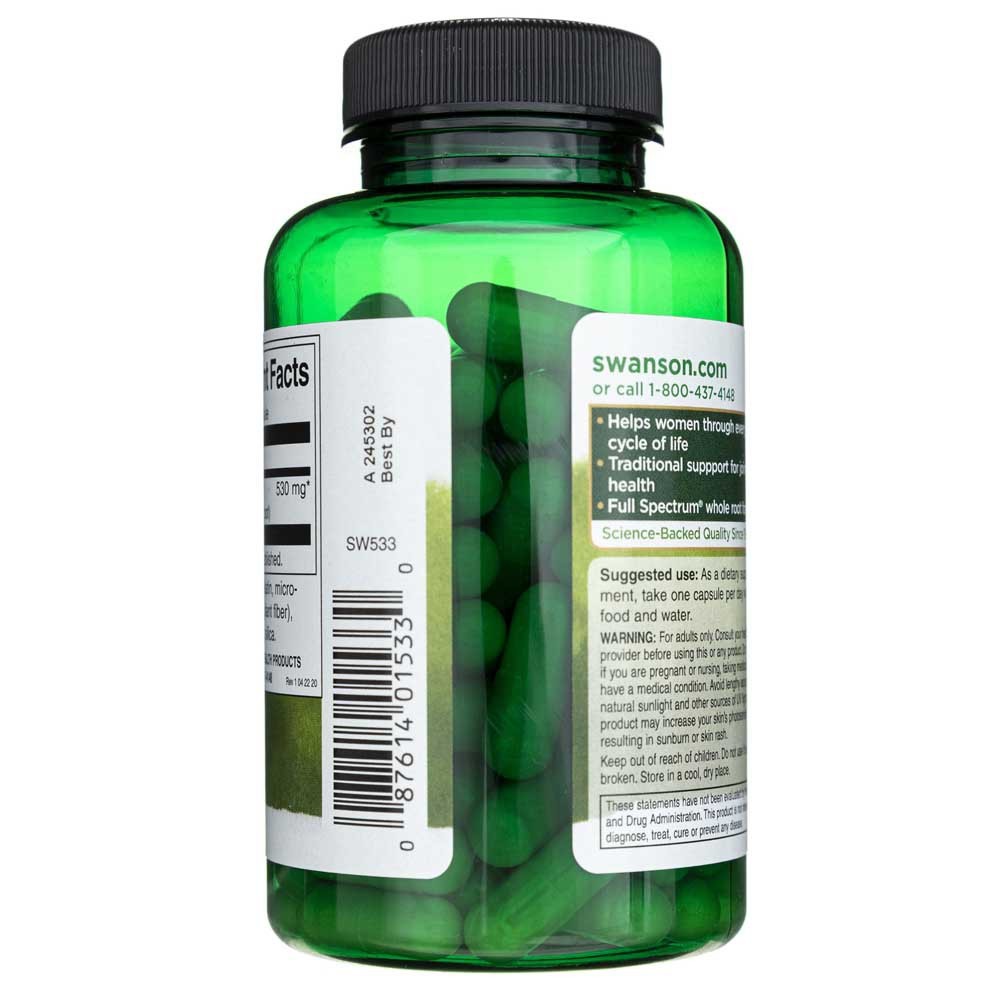 Swanson pilno spektro Dong Quai 530 mg - 100 kapsulių - Magnis.lt