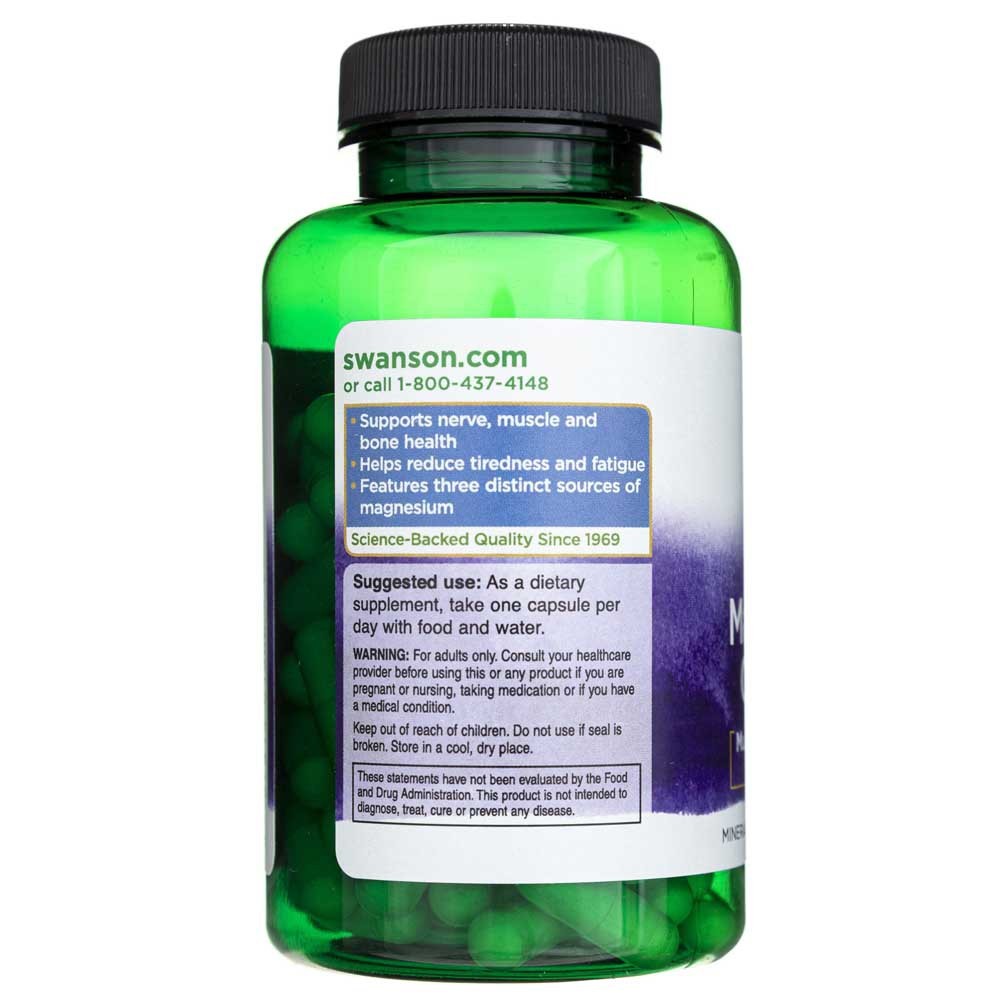 Swanson trigubas magnio kompleksas 400 mg - 100 kapsulių - Magnis.lt