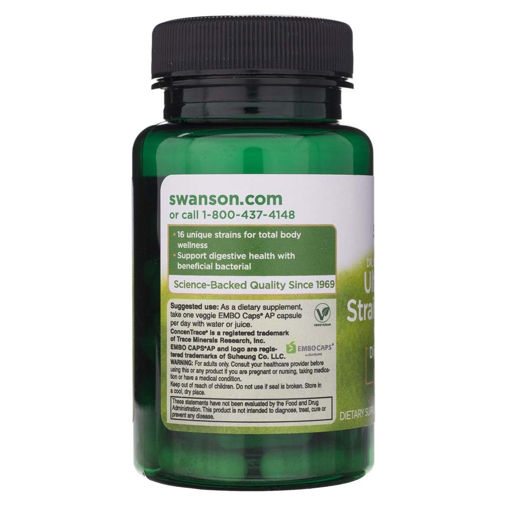 Swanson Ultimate 16 padermių probiotikų su FOS - 60 kapsulių - Magnis.lt