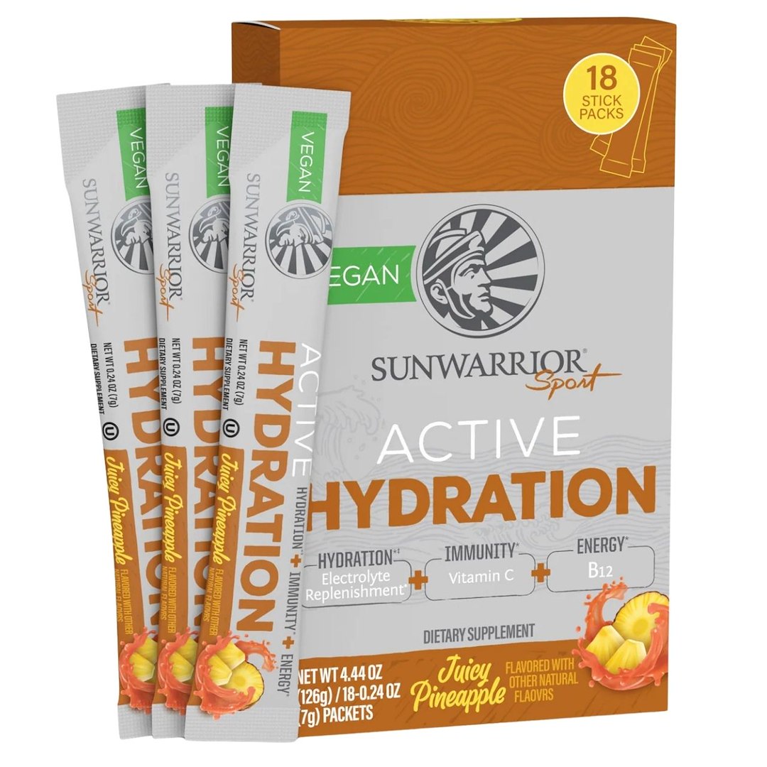 Sunwarrior Warrior Active Hydration elektrolitai, sultingi ananasai - 18 vienetų