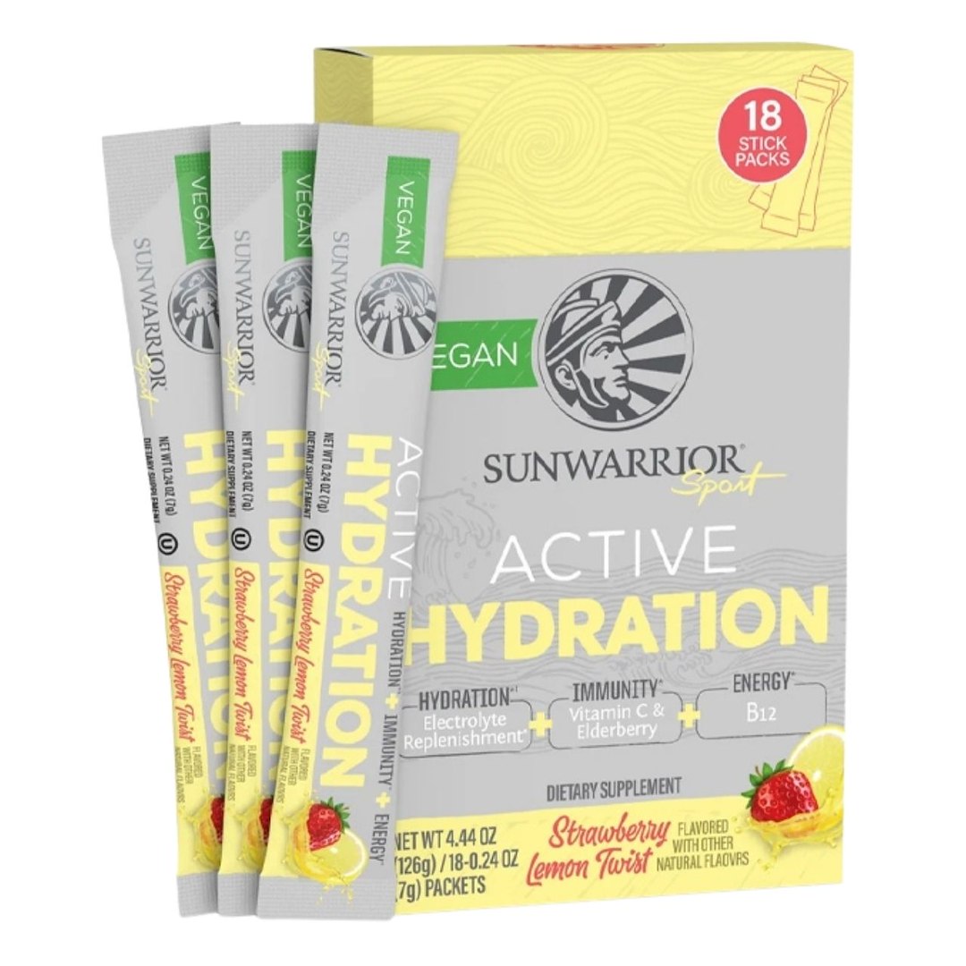 Sunwarrior Warrior Active Hydration elektrolitai, braškių-citrusų - 18 vnt.