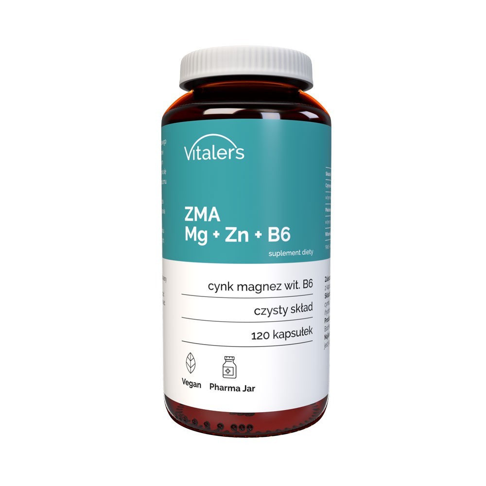 Vitaler's ZMA Mg 240 mg + Zn 15 mg + B6 10 mg - 120 kapsulių