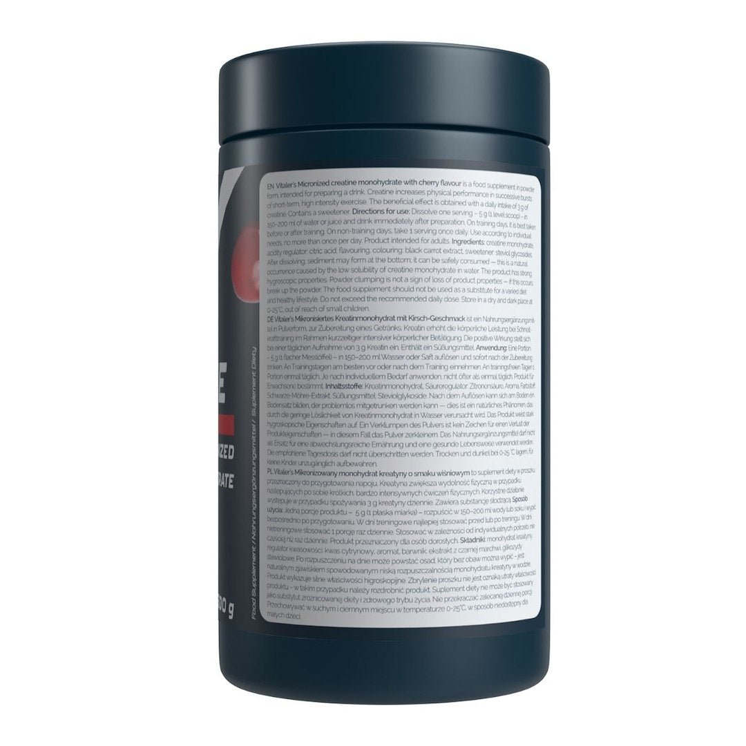 Vitaler's Sport Mikronizuotas kreatino monohidratas 5000 mg, vyšnia - 500 g